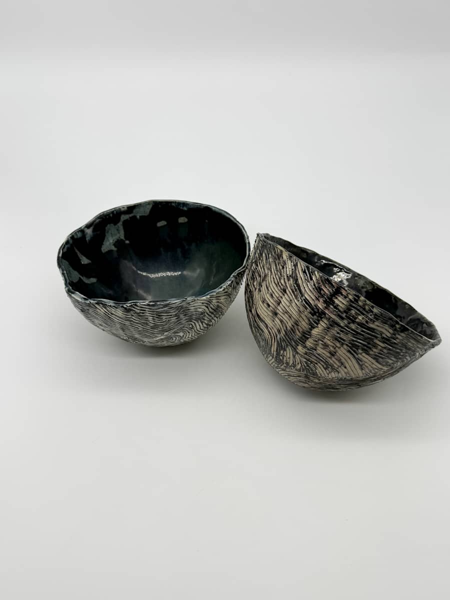 Bowl (Wave) Blue interior by Rumiko "Rumi"  Tsuda Estate, Image 1.