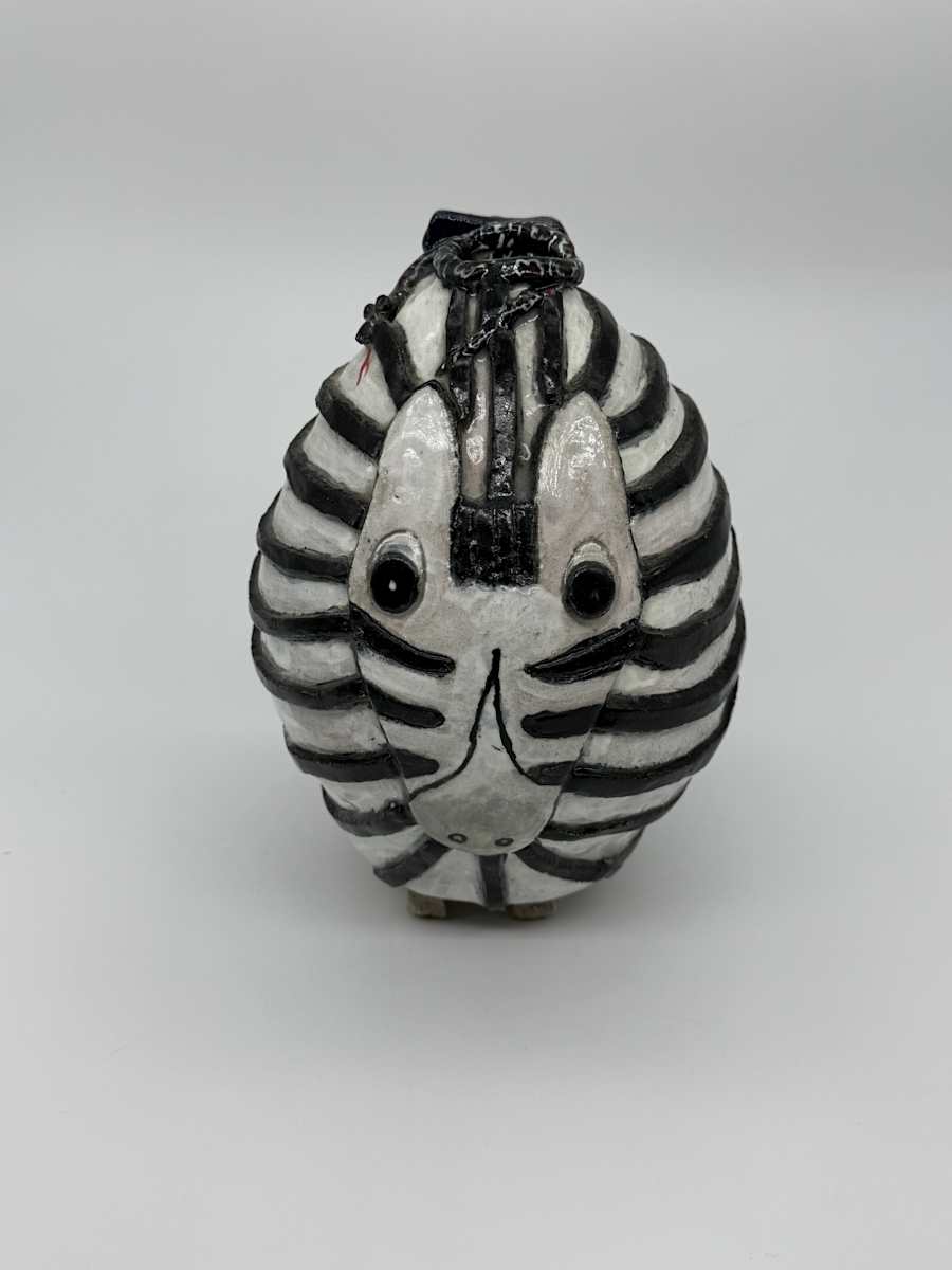 Zebra & Fish Vase by Rumiko "Rumi"  Tsuda Estate, Image 2.