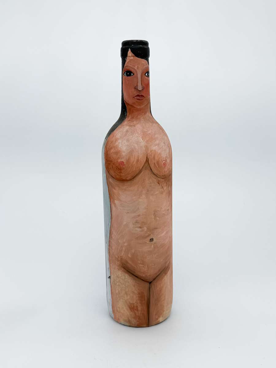 Painted Bottle 1 of 3 Female Figure by Rumiko "Rumi"  Tsuda Estate, Image 3.