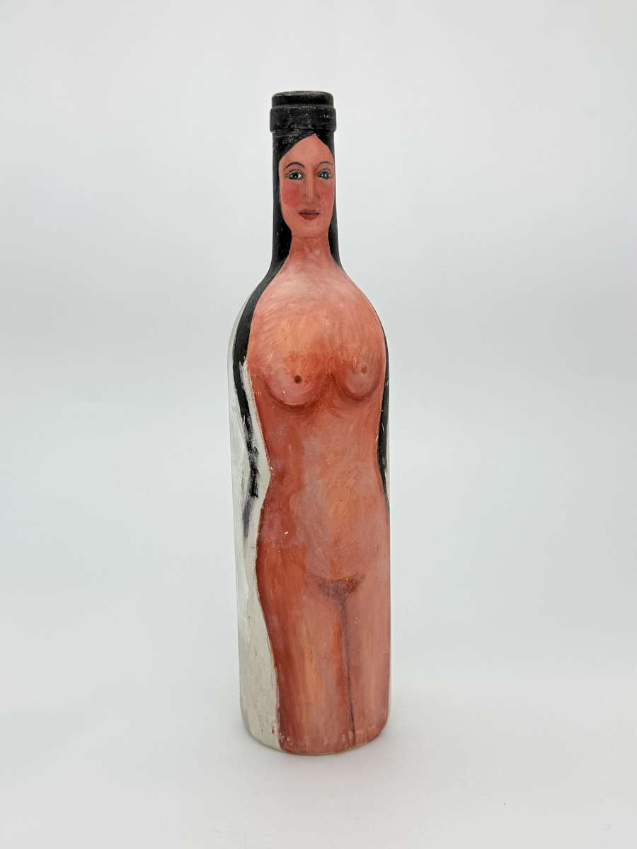 Painted Bottle 1 of 3 Female Figure by Rumiko "Rumi"  Tsuda Estate, Image 2.