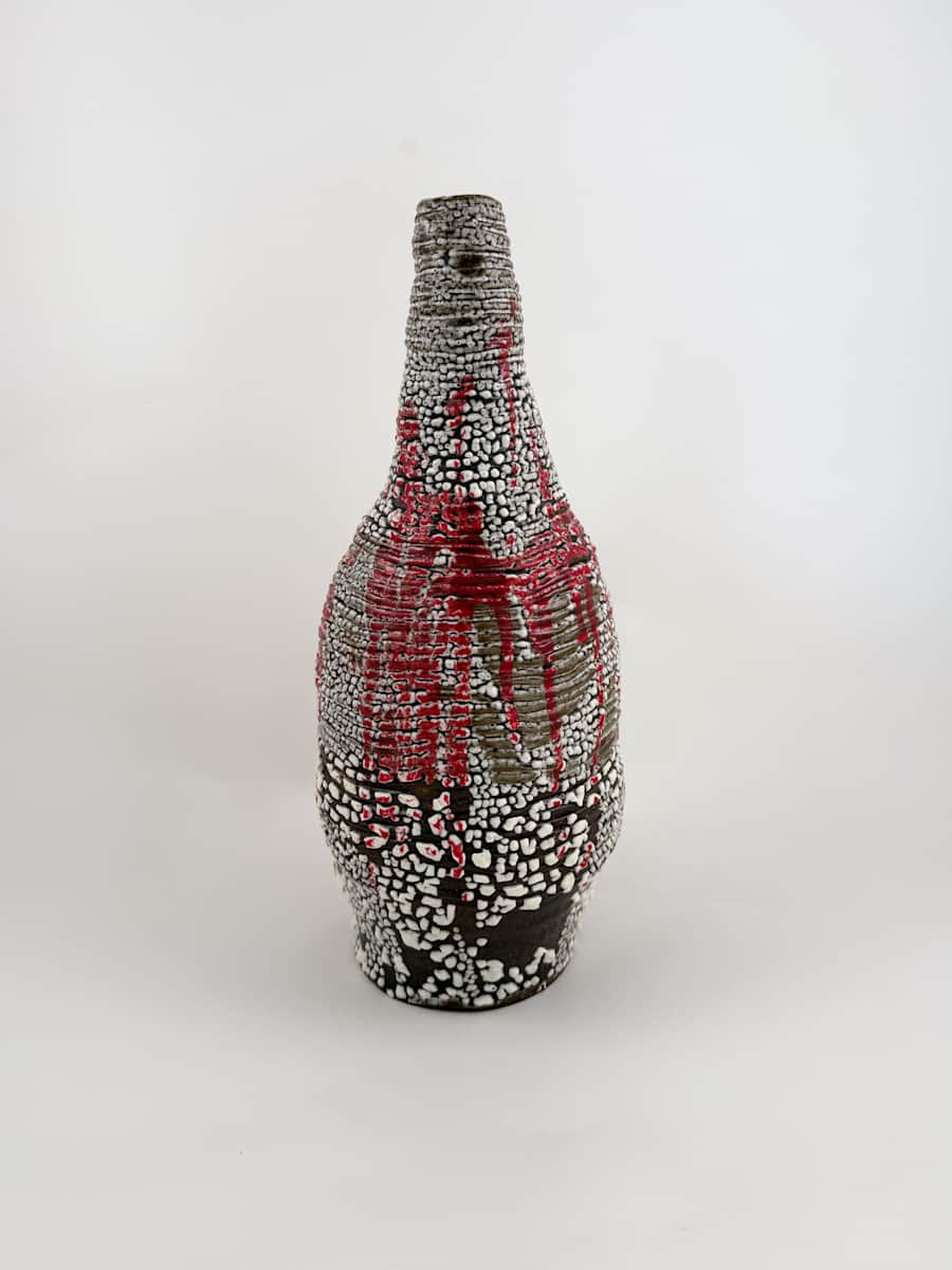 Vase | Red Underglaze Drips by Rumiko "Rumi"  Tsuda Estate, Image 2.