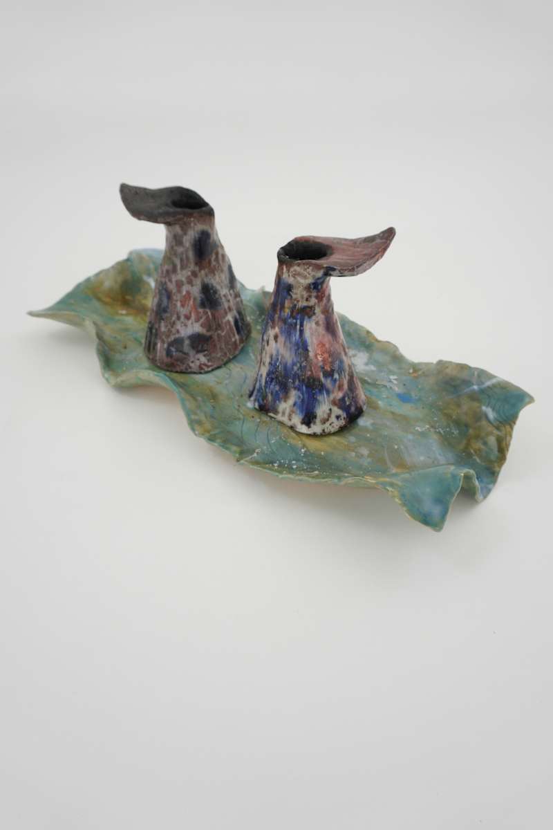 Candle Holders + Plate Set by Rumiko "Rumi"  Tsuda Estate, Image 2.