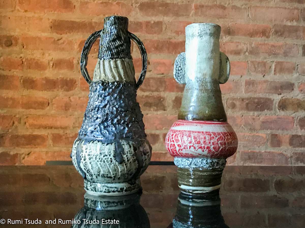 Red Vase (Vase on Right) by Rumi Tsuda 