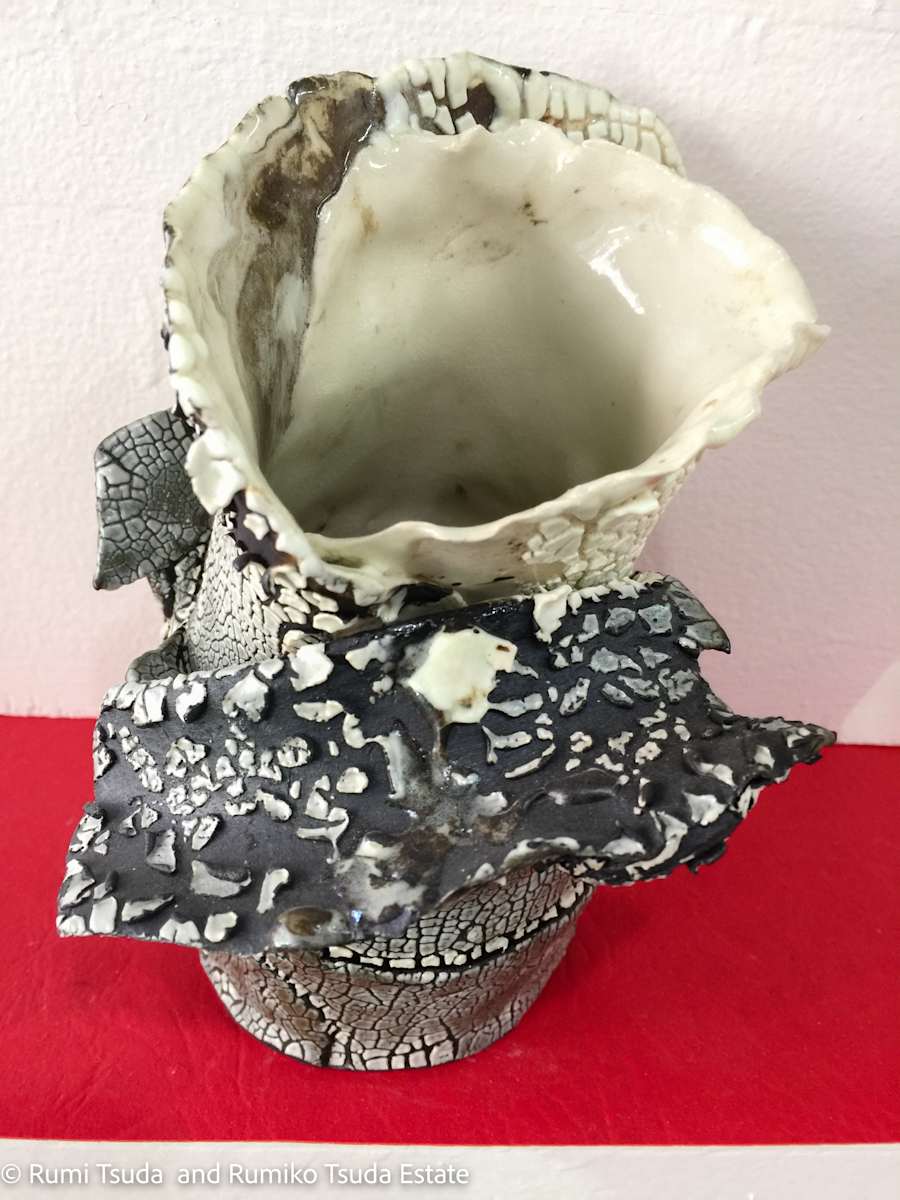 Black & White Crawl, Vase, #17-104 by Rumi Tsuda 