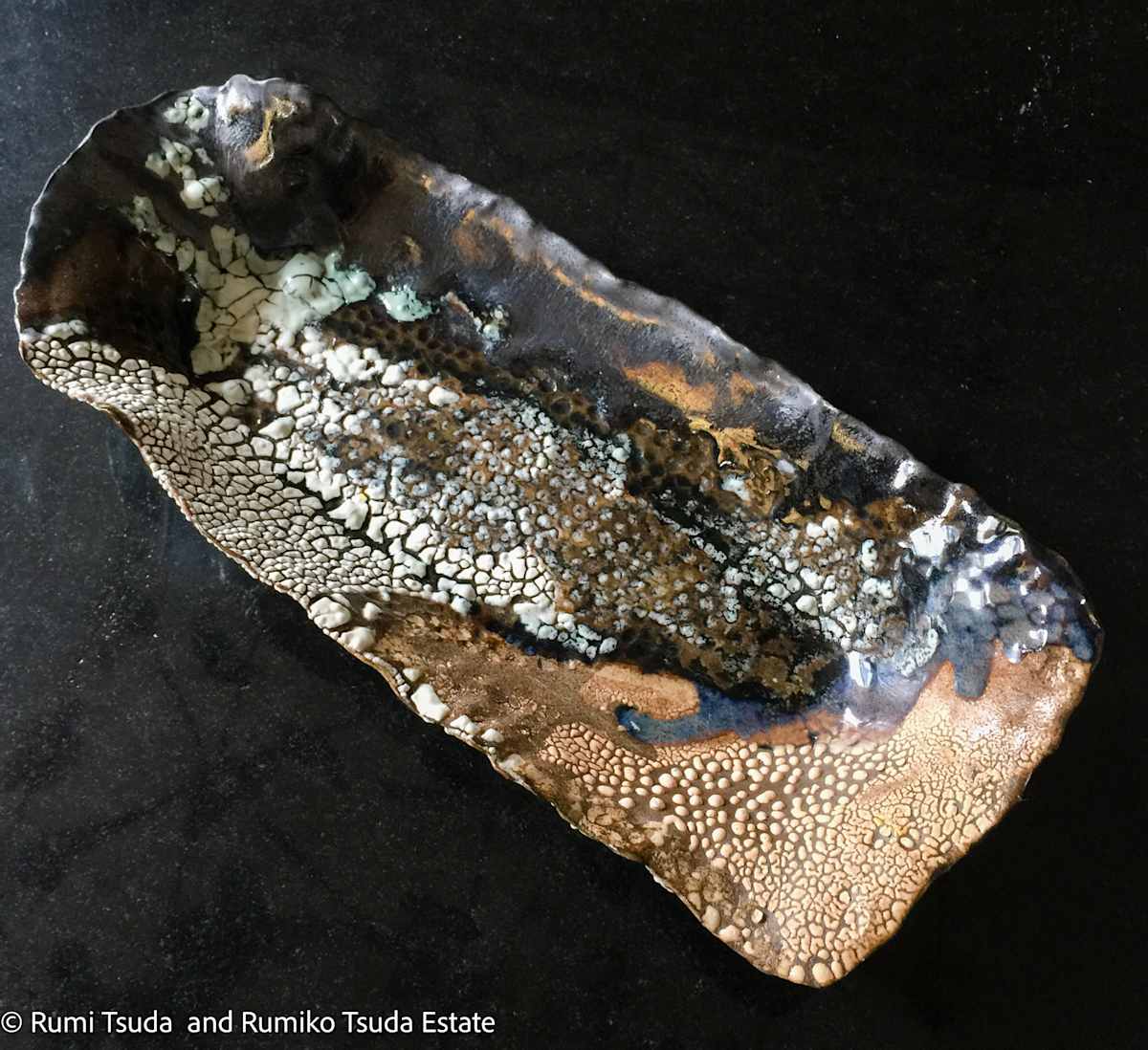 Sea, Moribana Plate, #17-26 by Rumiko "Rumi"  Tsuda Estate, Image 1.