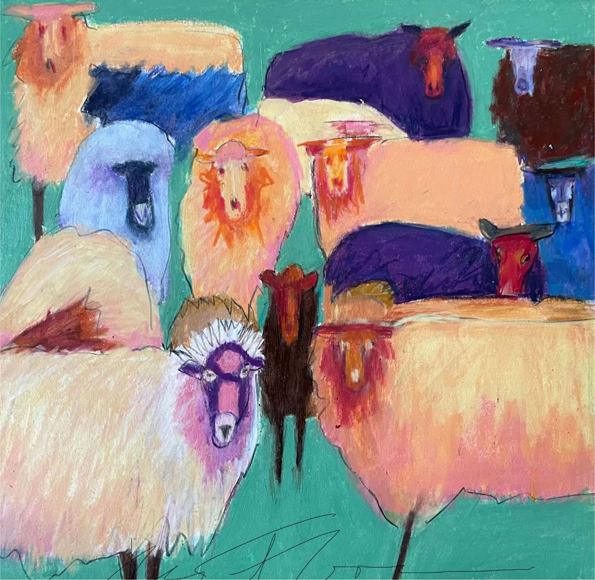 Colorful sheep by Jeanne Goodman, Image 1.