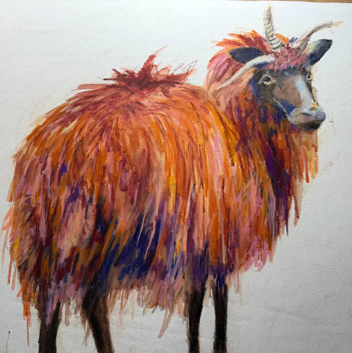 Red sheep standing by Jeanne Goodman, Image 1.