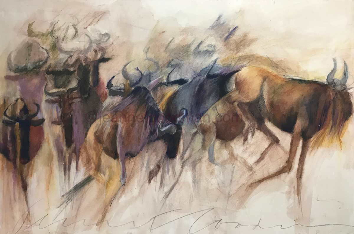 Assorted Wildlife by Jeanne Goodman  Image: Wildebeest Stampede