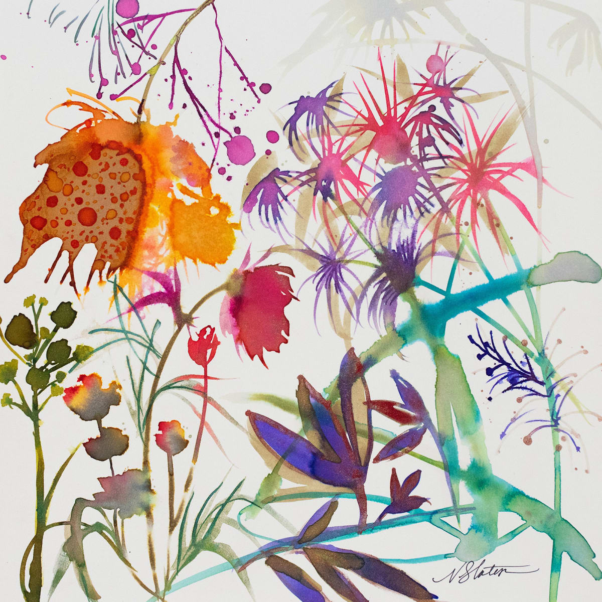 The Cornwall by Nicole Slater  Image: This beautiful paper art measures 16 x 16" and comes with a mat board for easy display. It has been securely attached using archival museum tape, creating a visually pleasing border. The organic waves in the paper are intentional and add to its charm. You can frame it using your preferred frame or remove the hinge mount for a more customized look. This art piece will be a great addition to your collection.