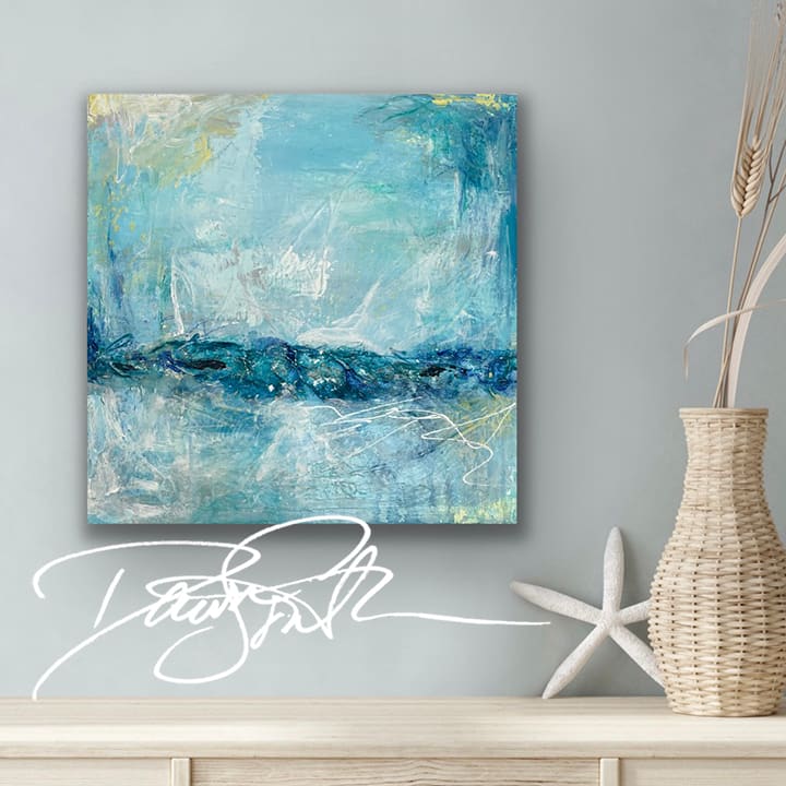 "Gulf Breeze" by Dawn South  Image: “Gulf Breeze”
16″ x 16″ acrylic and mixed media on canvas.