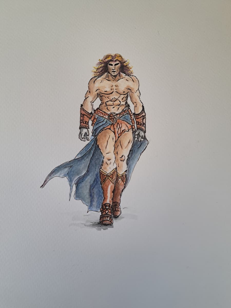 In the arena by Kizzie  Image: Watercolor on paper