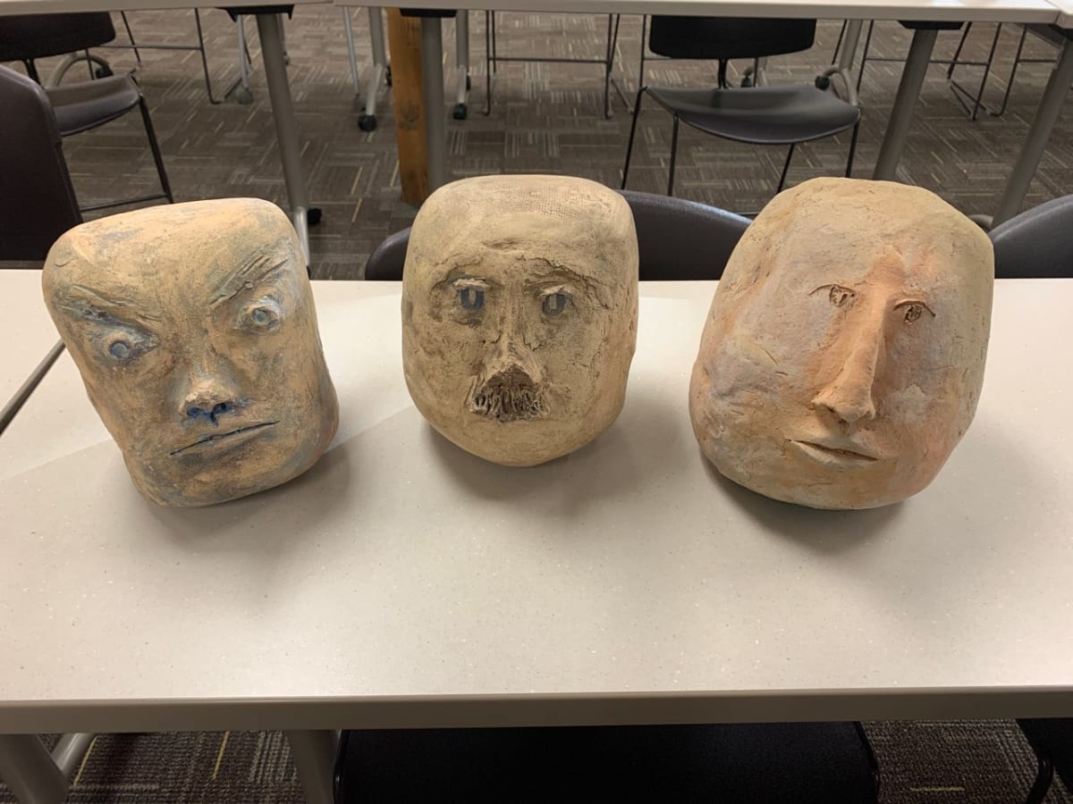 Three Ceramic heads by Unrecorded Artist, Image 2.