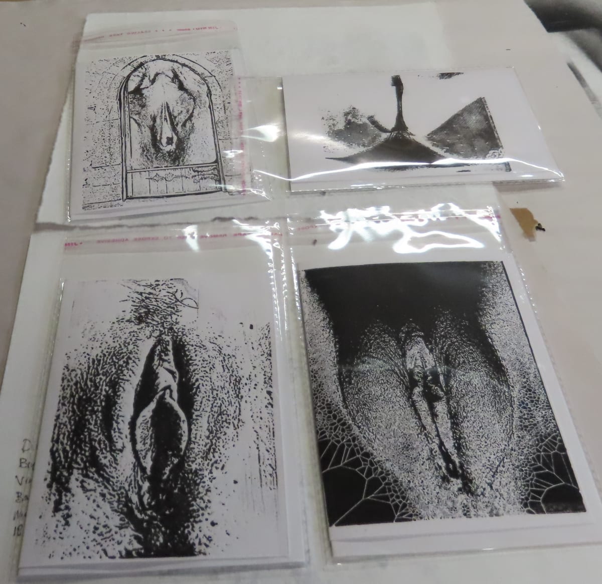 Note cards for Erotic Shows by dennis gordon 