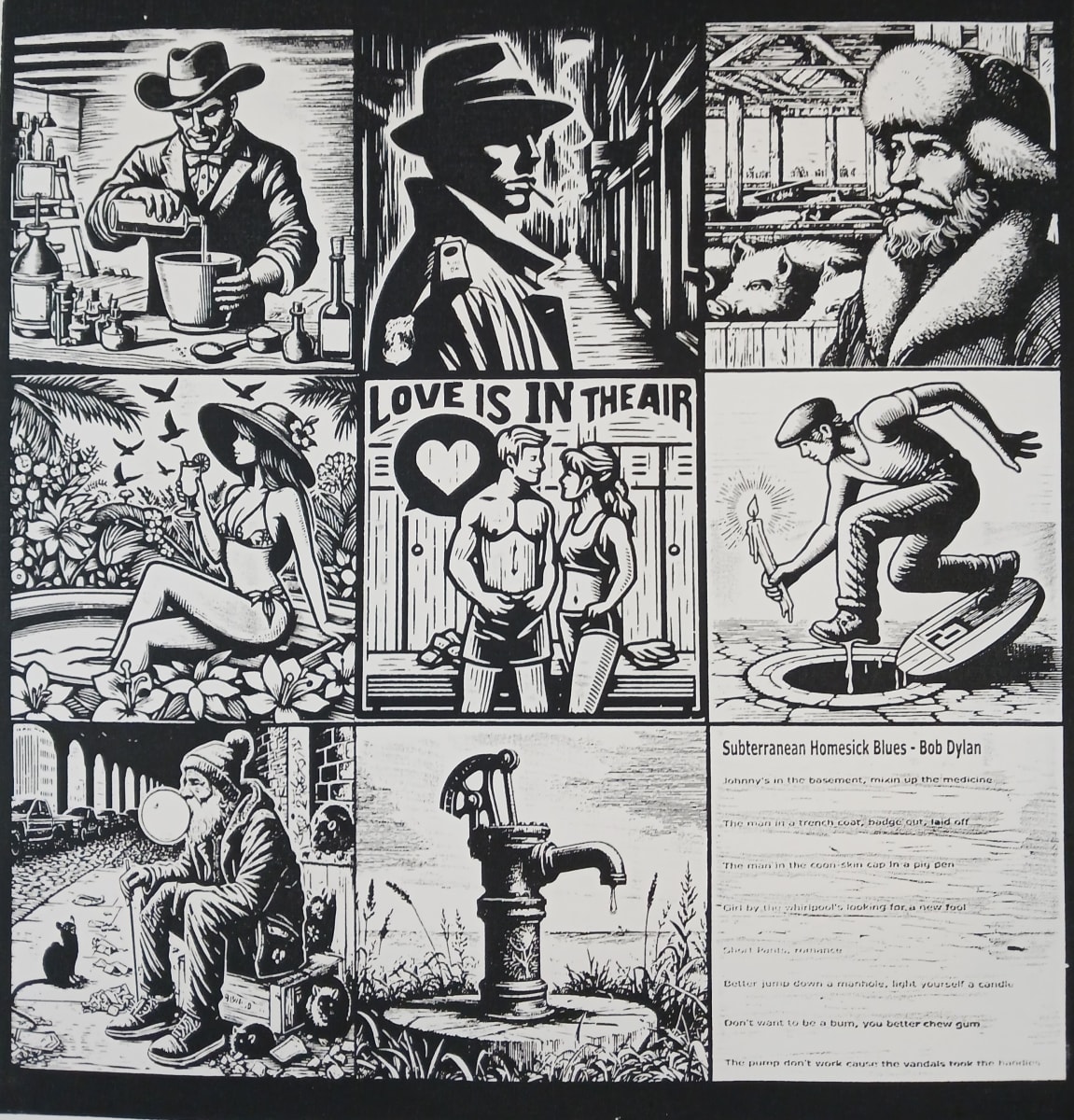 Subterranean Blues - Bob Dylan by dennis gordon 