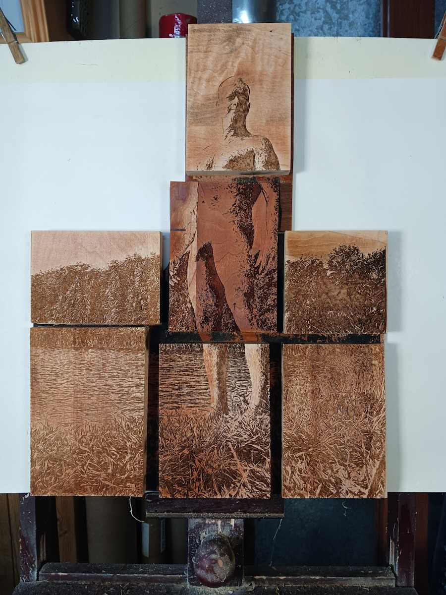 Field Pose Wood Blocks by dennis gordon 