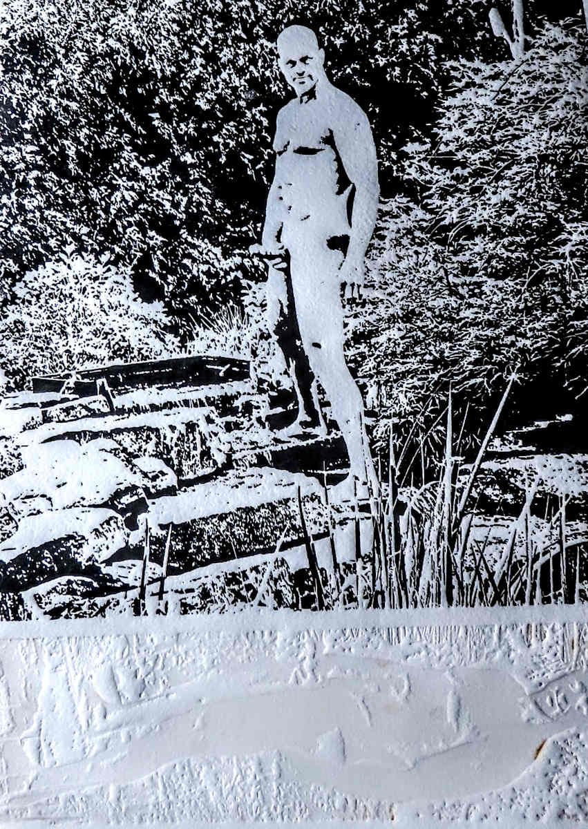 Double image by dennis gordon  Image: Wood block print and embossing