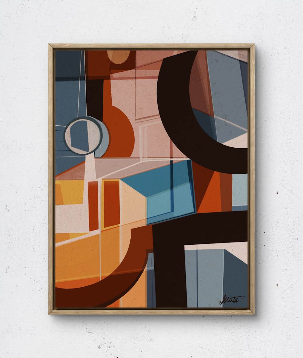 Serie 2 by Ishita Banerjee  Image: Serie 2, soft neutral bold abstract, bauhaus, midcentury modern abstraction by Ishita Banerjee, Soul Curry Art