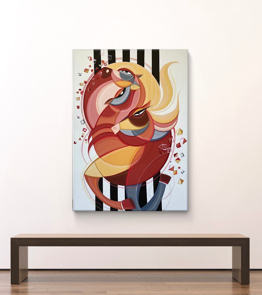 Wild Winds by Ishita Banerjee  Image: Wild Winds, Abstract, Cubist, Acrylic on Canvas, Original Painting on canvas by Ishita Banerjee, Soul Curry Art