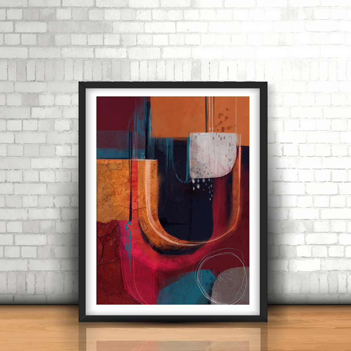 Deep Earth by Ishita Banerjee  Image: Deep Earth, Nature Landscape, Mid-Century Modern, Abstract, Fine Art Print by Ishita Banerjee, Soul Curry Art