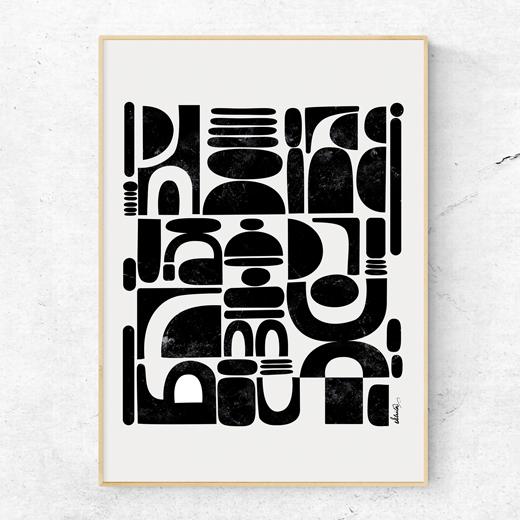 Fragmented by Ishita Banerjee  Image: Fragmented, Bauhaus Modern, Abstract, Black and White, Abstract art by Ishita banerjee, Soul Curry Art