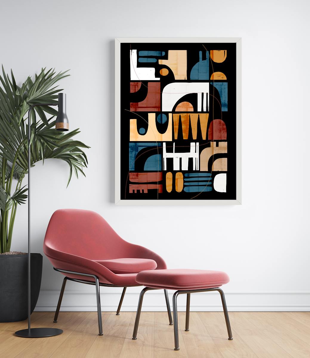 Foundations Of Threads by Ishita Banerjee  Image: Foundations Of Threads, Nature Landscape, Bauhaus Fusion, Mid-Century Modern, Abstract, Fine Art Print by Ishita Banerjee, Soul Curry Art