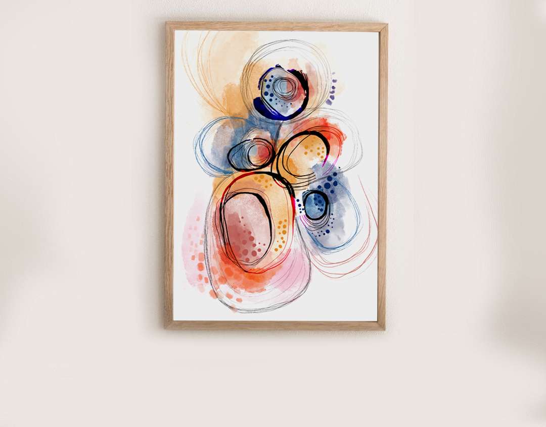 Spin by Ishita Banerjee  Image: Spin, Nature Landscape, Mid-Century Modern, Abstract, Fine Art Print by Ishita Banerjee, Soul Curry Art