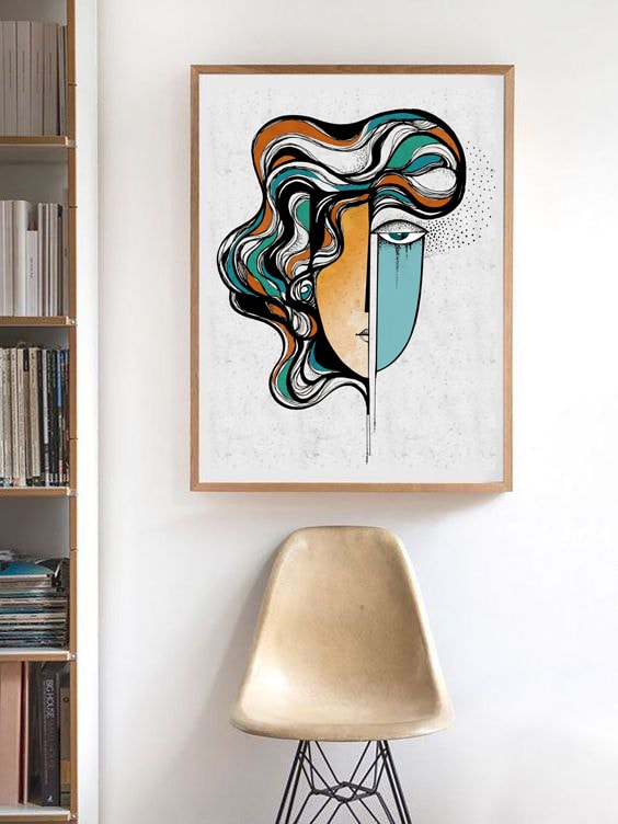 Wanderer by Ishita Banerjee  Image: Wanderer, Modern Cubist, Earth Tones, Fine Art print by Ishita Banerjee, Soul Curry Art