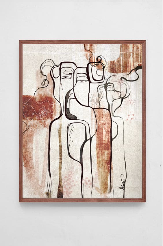 Weathered by Ishita Banerjee  Image: Weathered, Cubist Figurative, Earth tones, Fine Art Print, by Ishita Banerjee, Soul Curry Art