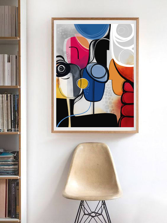 Secrets by Ishita Banerjee  Image: Secrets, Modern Cubist Faces, Fine Art Print by Ishita Banerjee, Soul Curry Art
