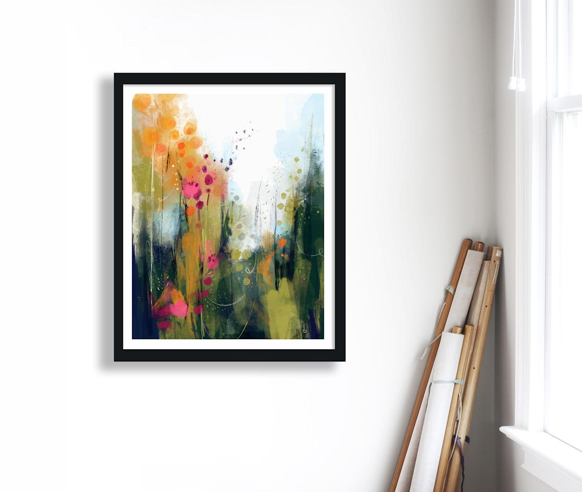 Wildwood by Ishita Banerjee  Image: Wildwood, Nature Landscape, Mid-Century Modern, Abstract, Fine Art Print by Ishita Banerjee, Soul Curry Art