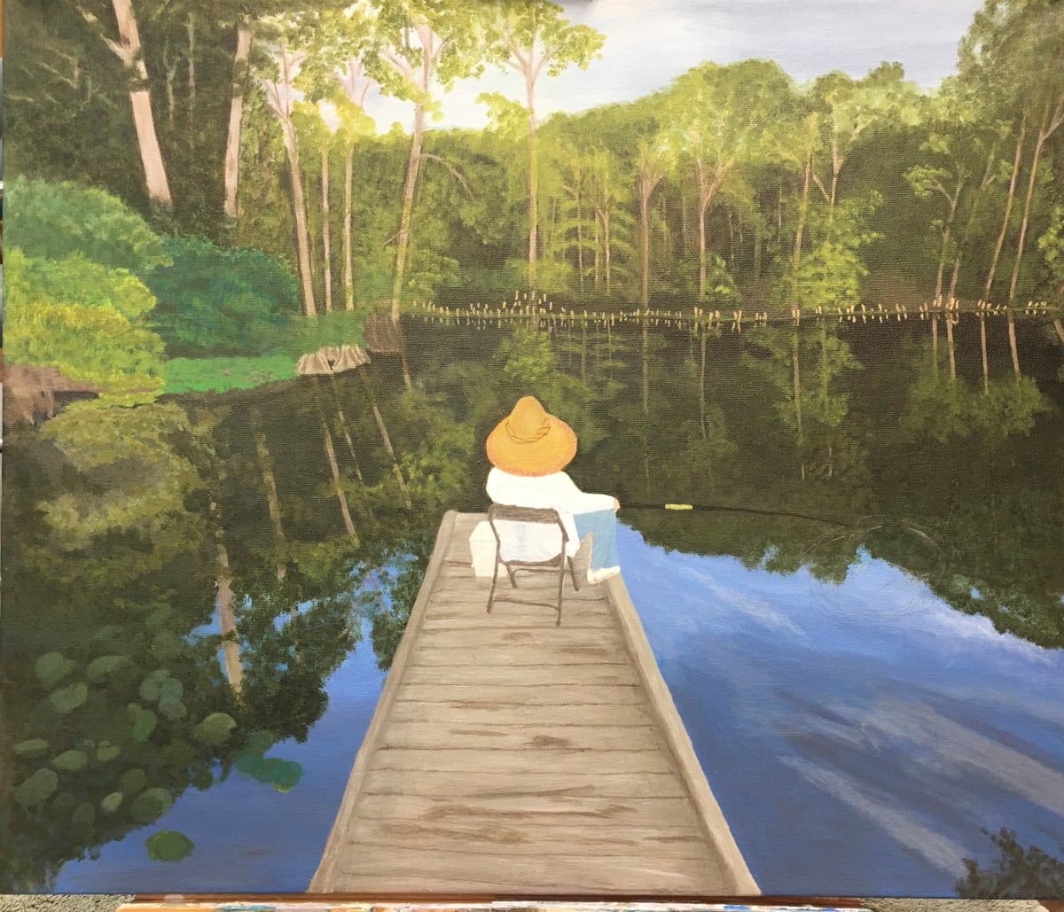 Fishin’ off the Dock by Elizabeth Flatt 