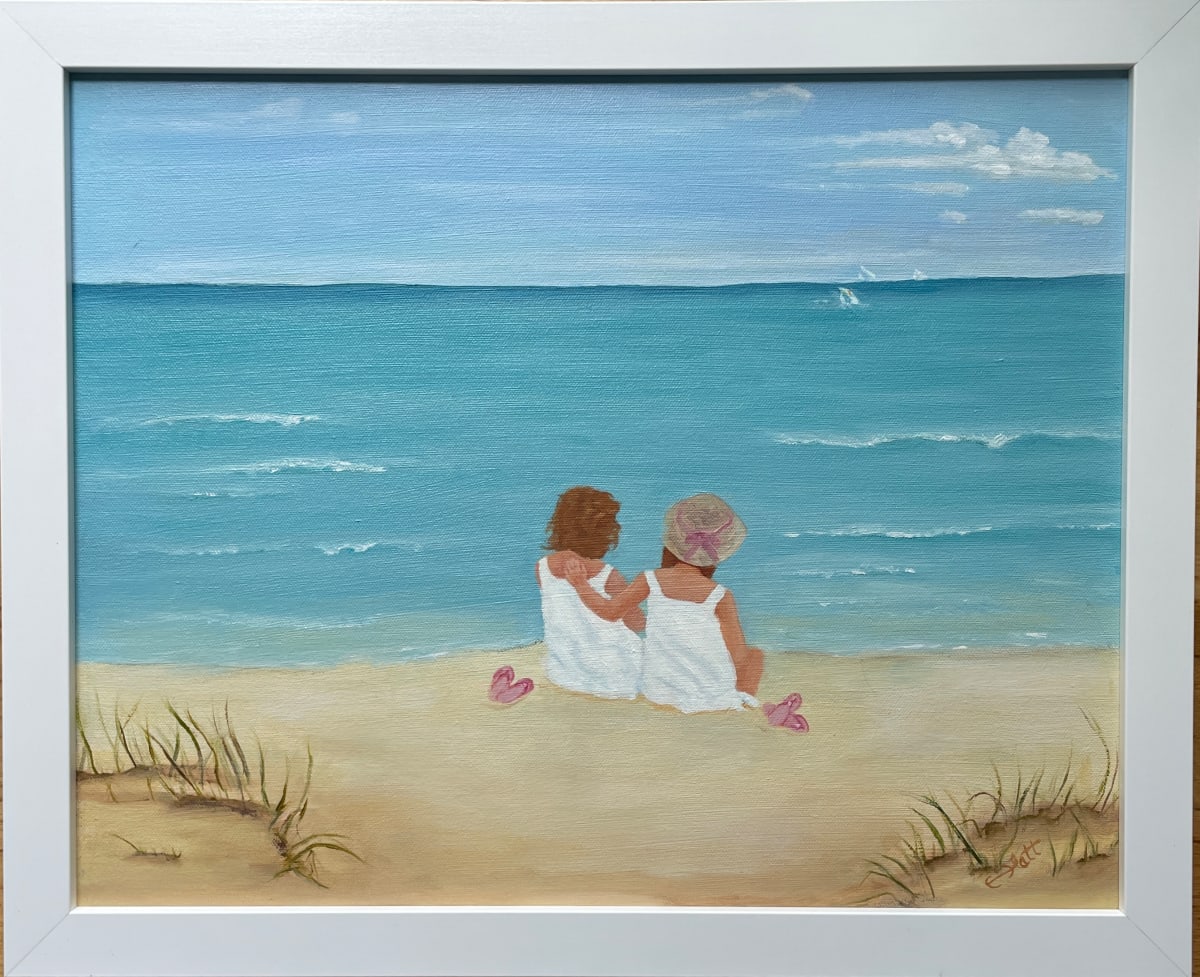 Sisters at the Beach by Elizabeth Flatt 