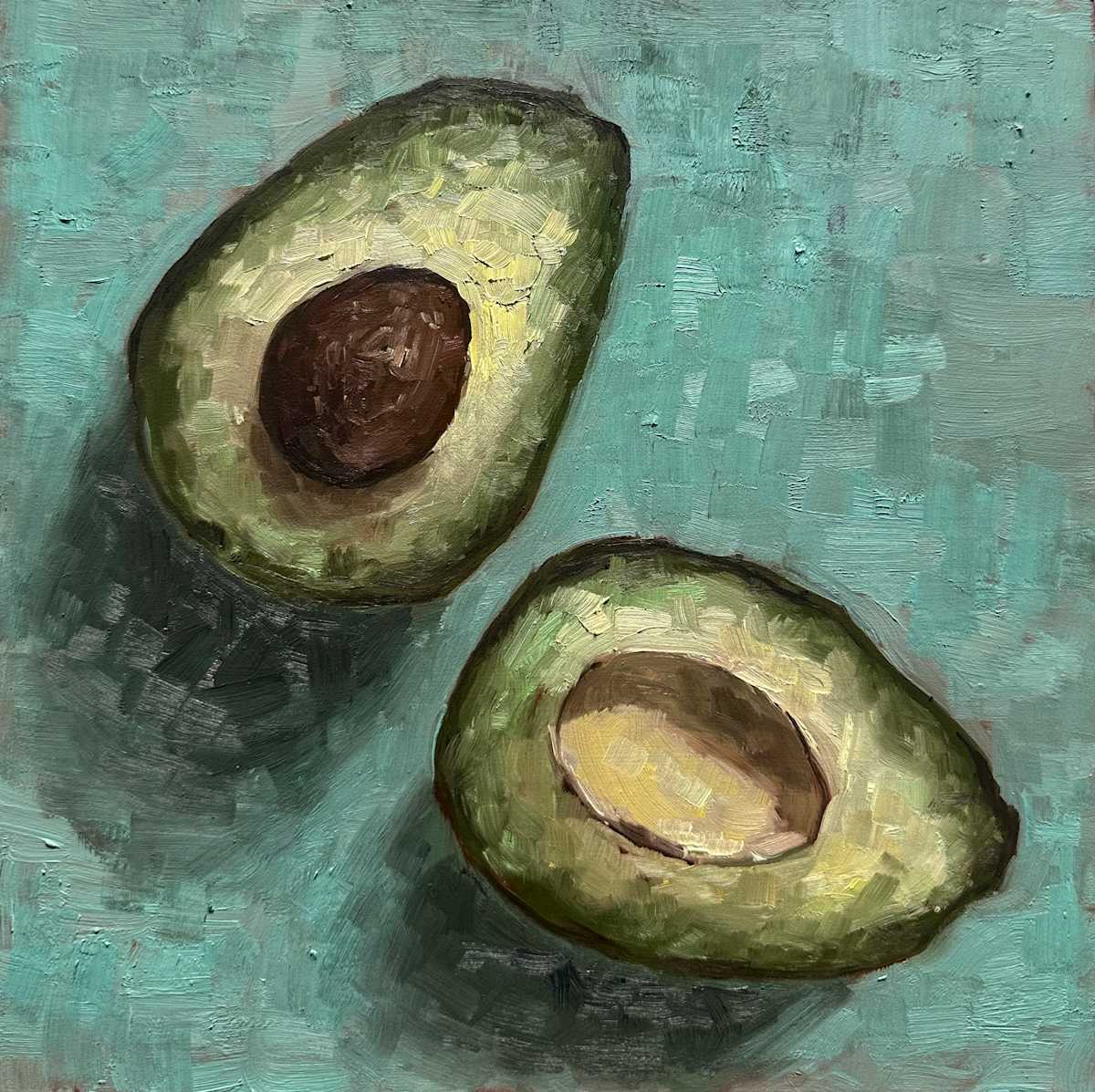 Avocado Study on Turquoise by Vanessa Osmon 