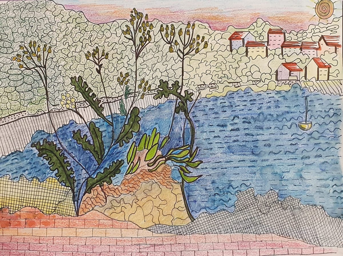 Perspektiva by Tomislava Mihalj  Image: "Perspektiva" (Serijal volim more), marker i akvarel, 20.5X28 cm, Veli Lošinj, 2023. godina
