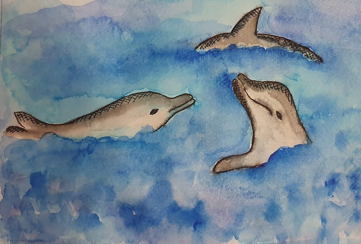 Igra by Tomislava Mihalj  Image: "Igra" (Serijal volim more), marker i akvarel, 17X24.5 cm, 2023. godina
