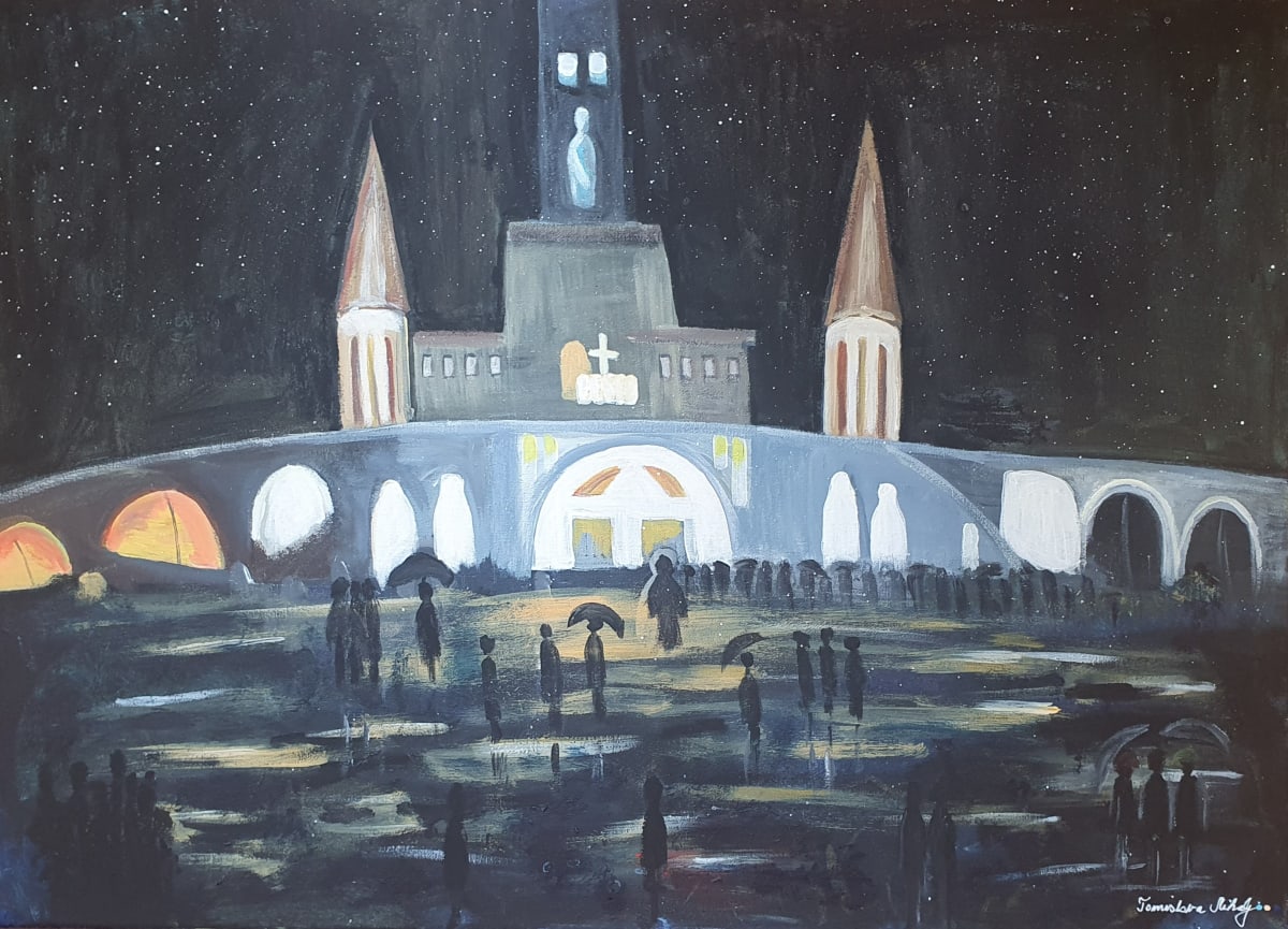 Poslije kiše,  akril, 50×70 cm,  Zagreb, 2024. godina by Tomislava Mihalj 