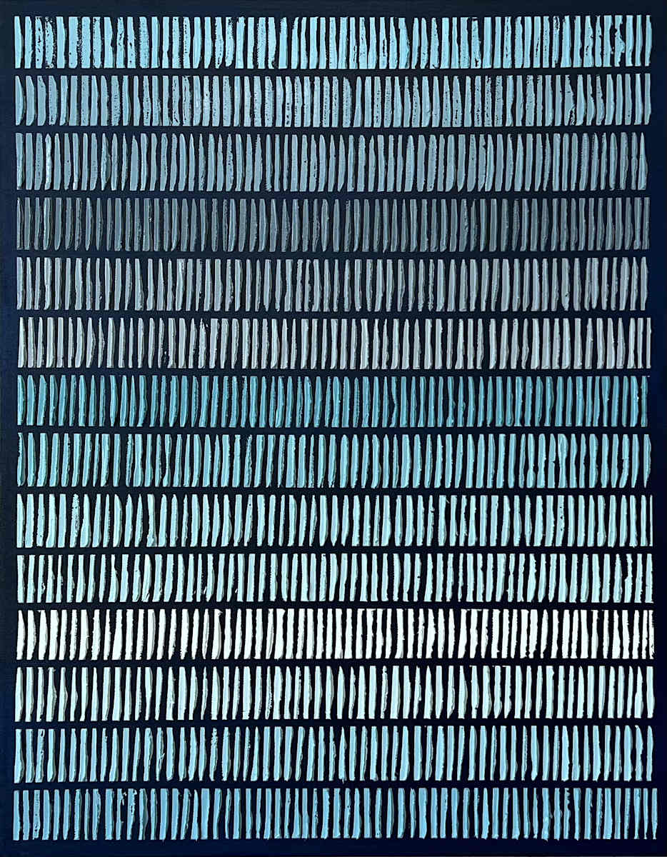 Blue/Gray Mini Stripes by Janet Hamilton, Image 1.