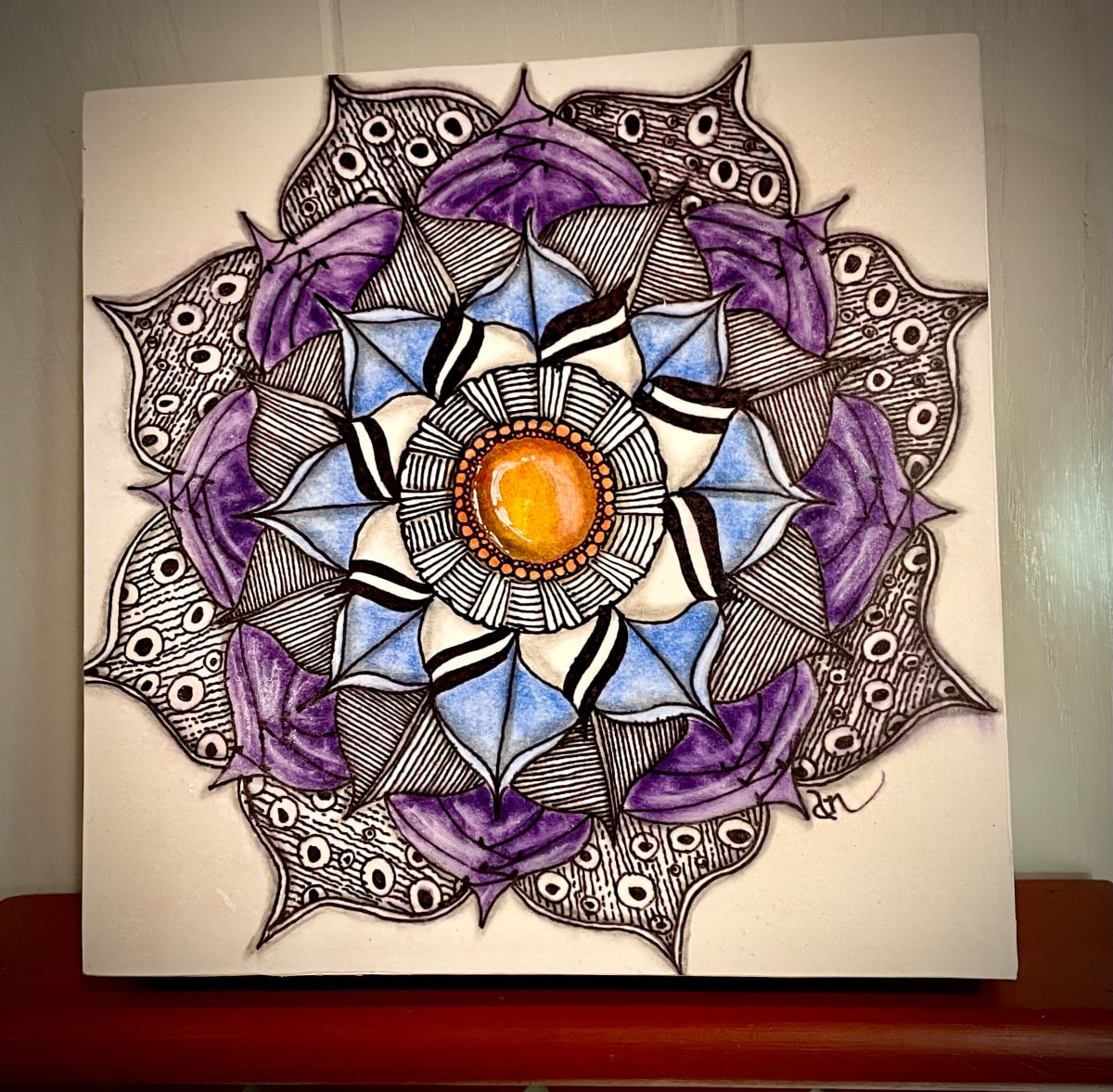 Blue and Purple Mandala by Donna Norton, Image 1.