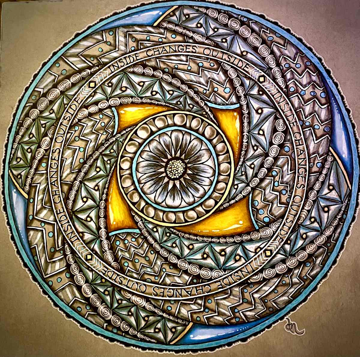 Inside Changes Outside by Donna Norton  Image: Inside Changes Outside…This piece won Best in Show for Mixed Media at the Hunt County Fair. 