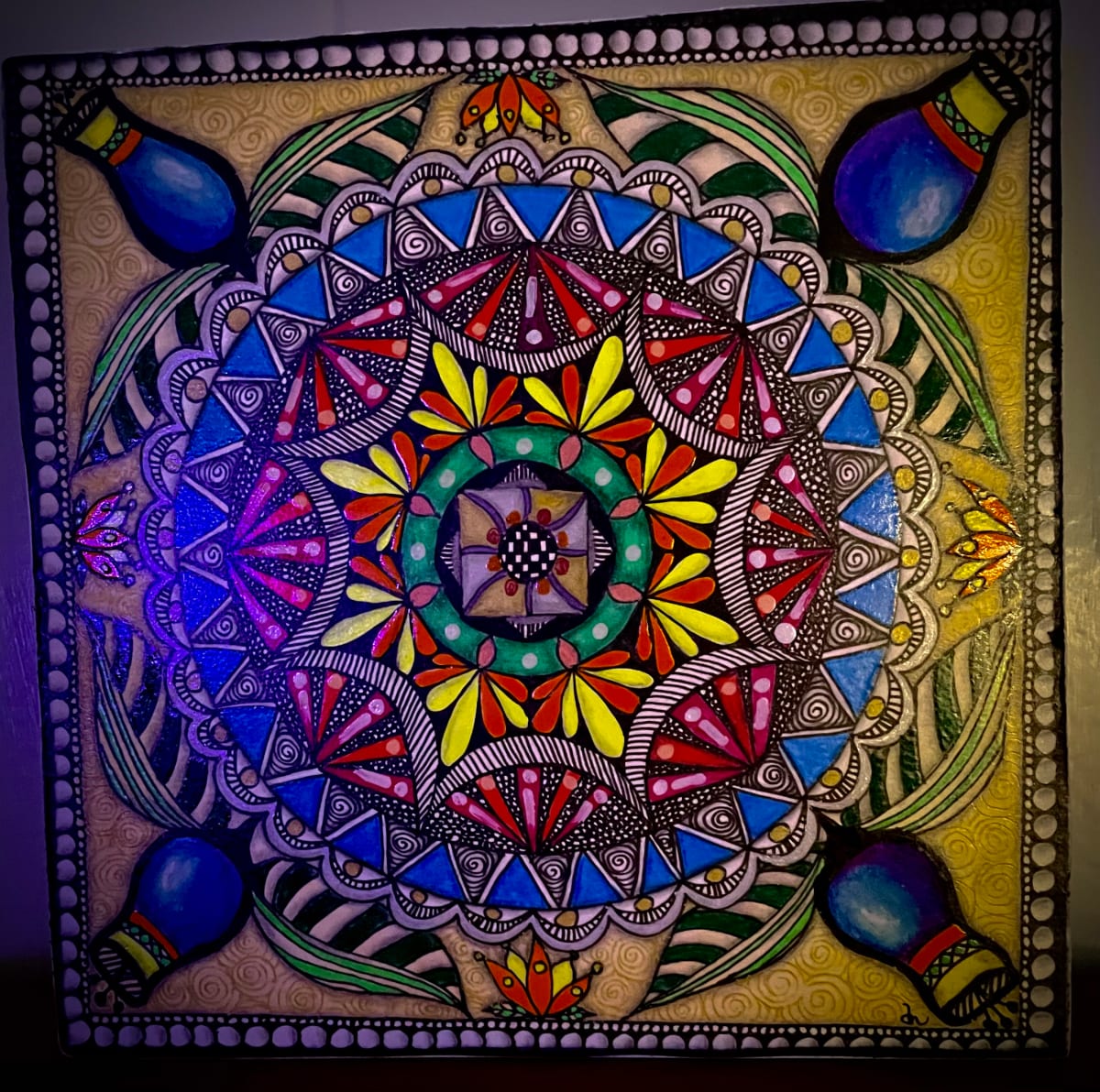 Neon Mandala by Donna Norton  Image: Colorful captivating neon effect