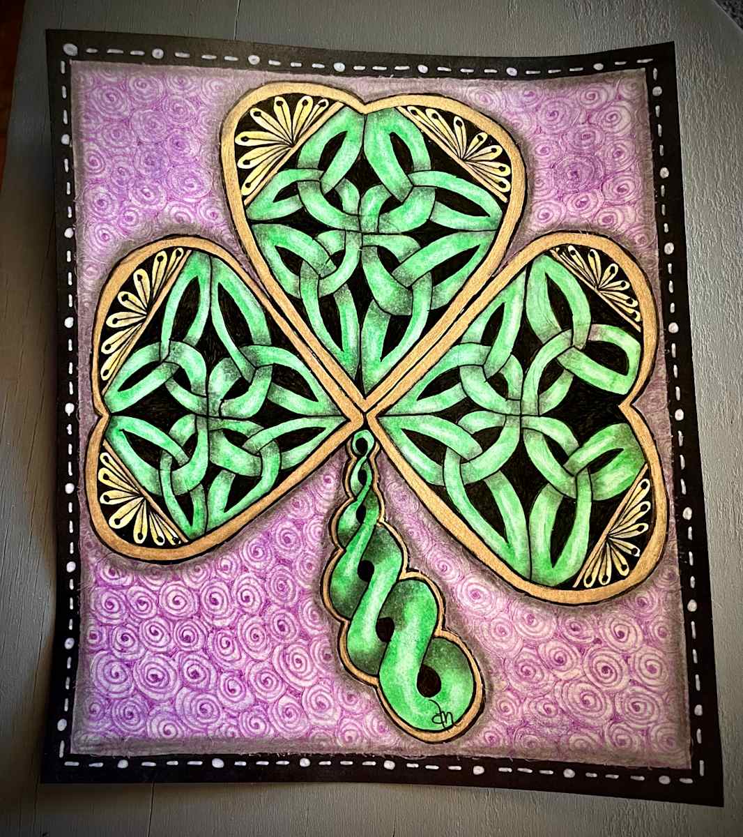 Triquetra Knot Shamrock by Donna Norton  Image: If you have a Celtic heritage, you will want this painting!