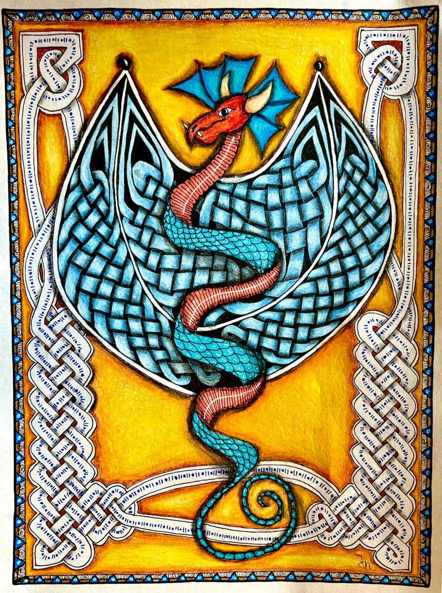 “Broken Wings can Heal with Scars” by Donna Norton  Image: Hurts can mend, but the scars can make us stronger. That’s what I want to convey with this dragon. 