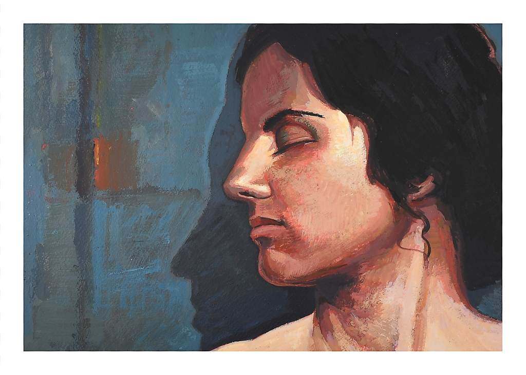 Untiled, Acrylic, Year (Face with Shadow) by Peter Jooren  Image: Works marked 'Untitled' were not titled by the artist. Any descriptors are for archival reference only. 