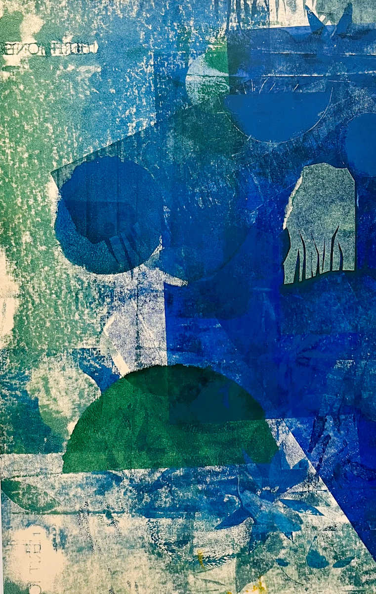 RAIN FOREST 1 by ROSALIND NZINGA VAUGHN-NICHOL  Image: RAIN FOREST 1	2012.   Silk screen print and collage on paper
14" h x 10" w