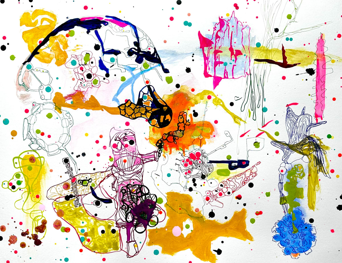 Large Drawing on Paper #2 by Joseph Stabilito  Image: Drawing on paper with acrylic and marker pen. Unframed.