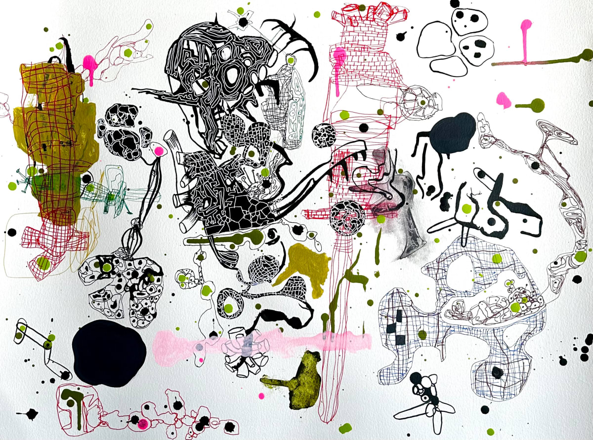 Large Drawing on paper #3 by Joseph Stabilito  Image: Painting on paper with acrylic and marker pen. Unframed.