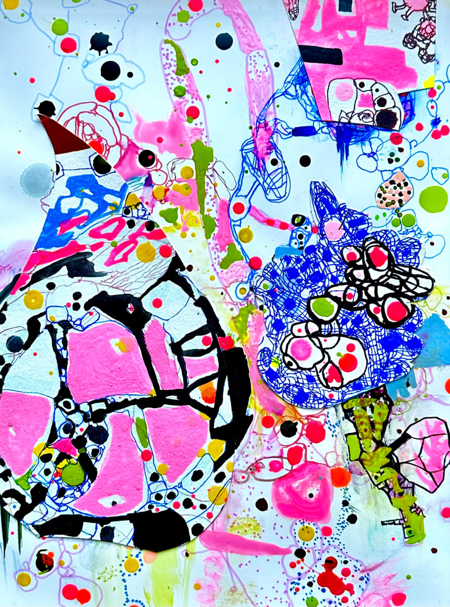 Paperwork by Joseph Stabilito  Image: Painting on Paper with acrylic, marker pen, and collage. 