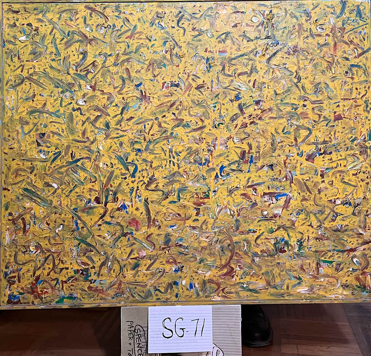Untitled (Non-Objective Funky Yellow) by Spence Guerin  Image: A non-objective, somewhat graphic, celebration of paint. 