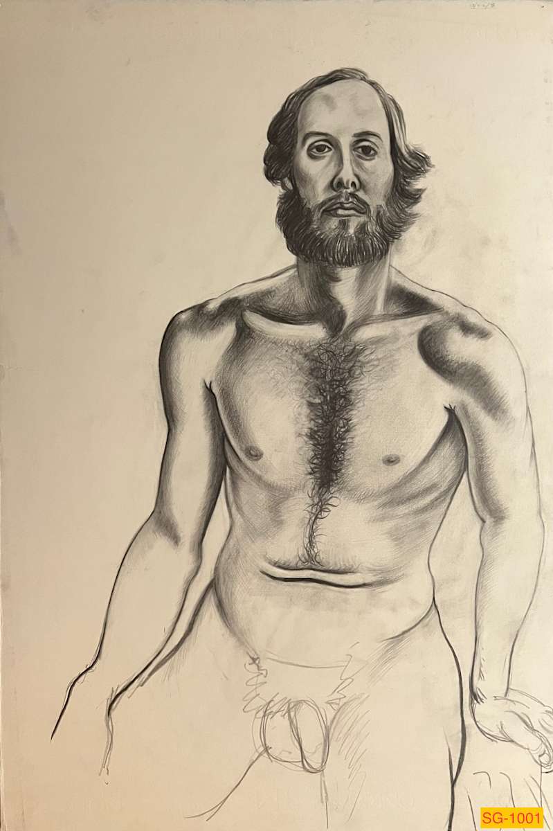 Untitled (male, figure drawing, nude) by Spence Guerin 