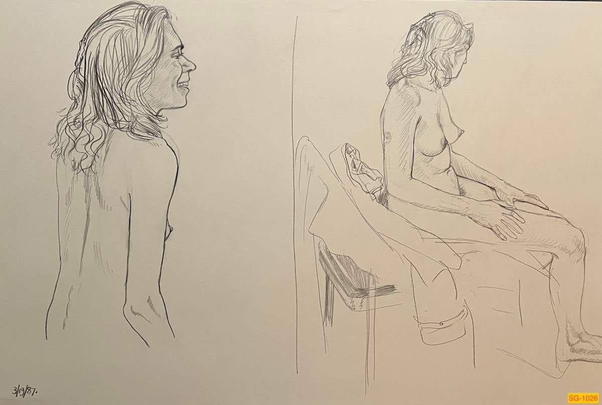 Untitled (female nude figure drawing) by Spence Guerin 